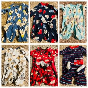 11 PJs Size 18mo Fleece Footies